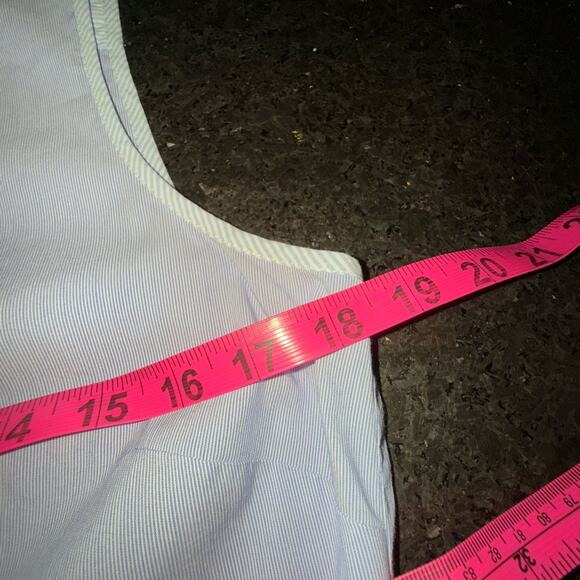 NEW VINEYARD VINES Blue Striped Tank Dress With Waist Tie Sleeveless Cotton Sz 6 - Picture 6 of 8